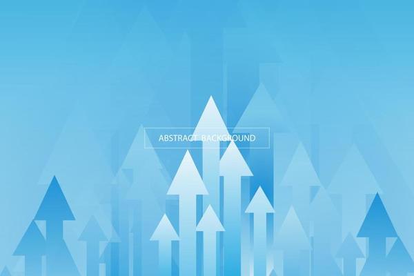 Abstract blue arrows up background. Vector illustration