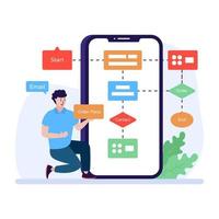 Illustration of web flowchart in modern flat design vector