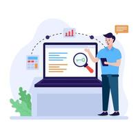 A trendy flat illustration of keyword search vector