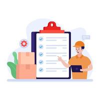 Records management or an inventory flat vector, checklist of parcels vector