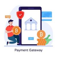 Payment gateway flat illustration is up for premium use vector