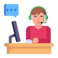 Modern flat style icon of customer support vector