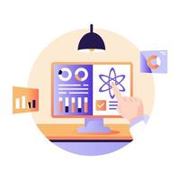 Flat illustration of online analysis is up for premium use vector