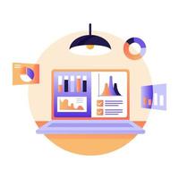 Flat illustration of online analysis is up for premium use vector