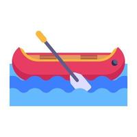 Premium flat icon of canoe, editable vector