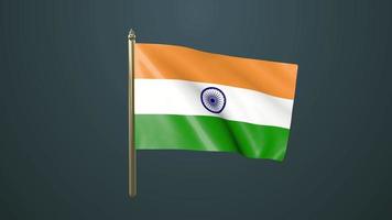 animación de la bandera india con canal alfa video