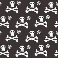 Seamless pattern white skull pirate vector