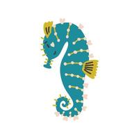 Seahorse cute doodle vector