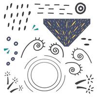 Abstract hand drawn line dot whorls vector