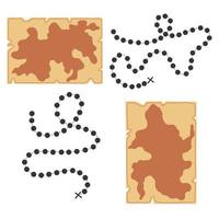 Pirate paper map with moves vector