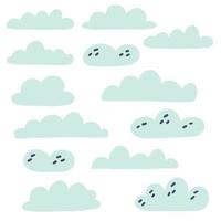 Set blue clouds vector