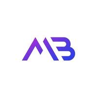 MB letters logo, monogram on white vector