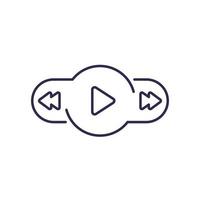 Music player line icon on white vector