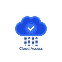 acceso a la nube, icono de vector de alojamiento