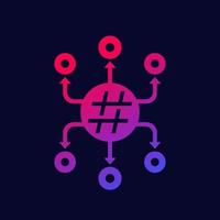 hashtag, icono de redes sociales para web vector