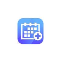 medical appointment, schedule icon for apps vector