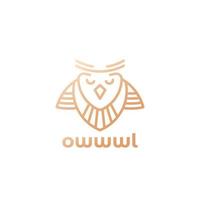 owl logo in line design vector