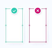 positive and negative, pros and cons lists, vector design