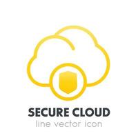 icono de nube segura aislado en blanco vector