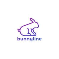 Bunny, rabbit logo design in line style vector