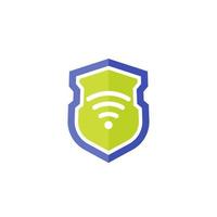 icono de conexión wi-fi protegido en blanco vector