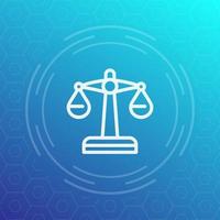 Scales linear icon, risk or justice symbol, vector illustration