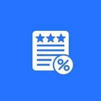 credit rating, score icon for web vector