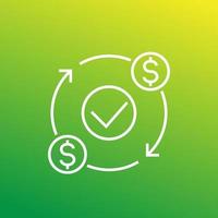 costs optimization and production efficiency icon, line design vector