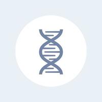 dna chain icon over white, gene research, genetics symbol, vector illustration