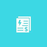 electricity utility bills icon vector