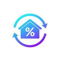 mortgage refinance icon on white vector