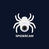 cámara de seguridad y diseño de logo de araña vector