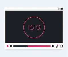 video player interface, modern template vector