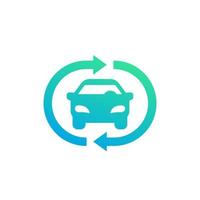 icono de servicio de coche compartido, elemento de logotipo vectorial vector