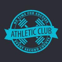 Athletic club round emblem, logo, badge vector