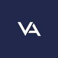 VA letters logo on dark vector