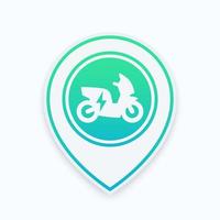 electric scooter icon on map pointer vector