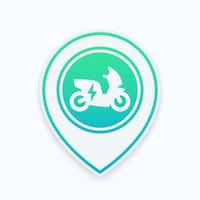 electric scooter icon on map pointer vector