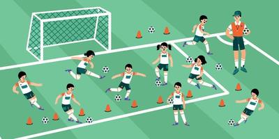 Football Training Composition vector