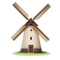 Realistic Vintage Mill Composition vector