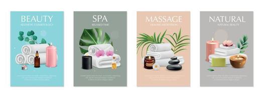 Spa Realistic Posters Collection vector