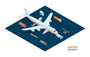Airplane Service Equipment Composition vector