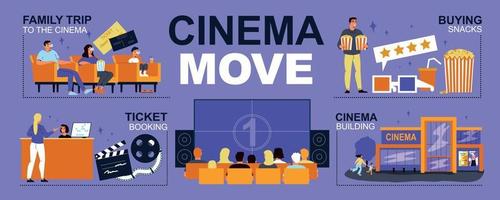 Movie In Cinema Infographics vector