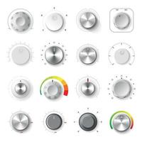Round Adjustment Dial Realistic Set vector