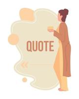 Scandinavian comfort quote textbox with flat character vector