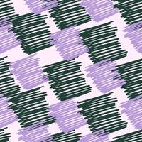 Brushstrokes and thin stripes seamless pattern. Cross Hatching endless background. Grunge backdrop. vector