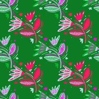 Seamless pattern with flowers and leaves. vector