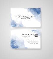 Abstract splashed watercolor business card vector