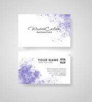 Abstract splashed watercolor business card vector