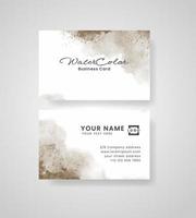 Abstract splashed watercolor business card vector